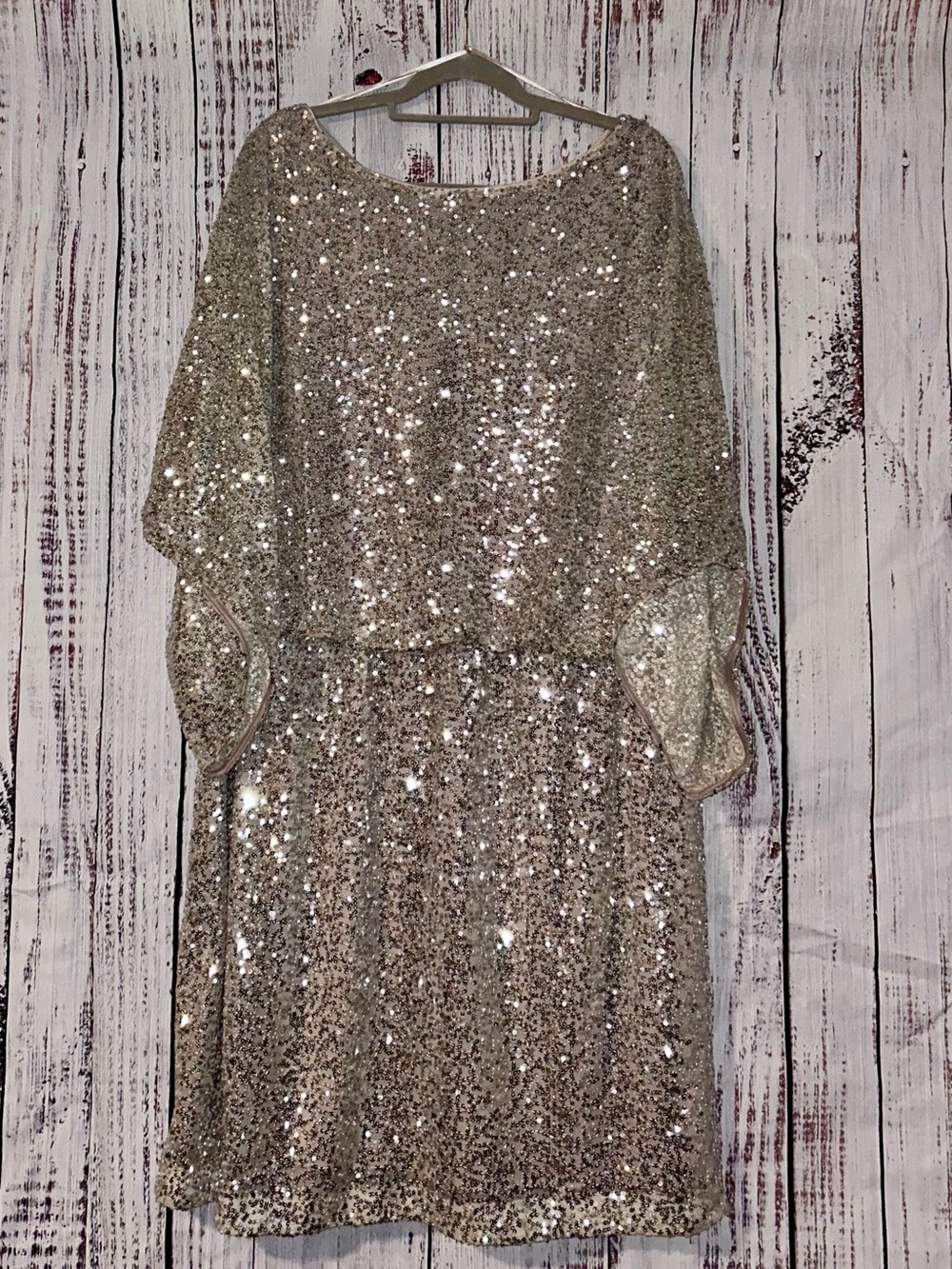 Jessica Howard Silver Sequin Cocktail Dress